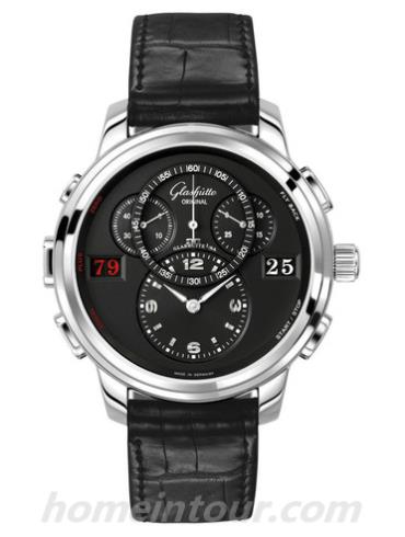 格拉苏蒂原创1-96-01-02-02-04男表Pano系列-黑色表带/表径44mm