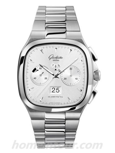 格拉苏蒂原创1-37-02-02-02-70男表Senator Navigator系列-银色表带/表径&#8211;