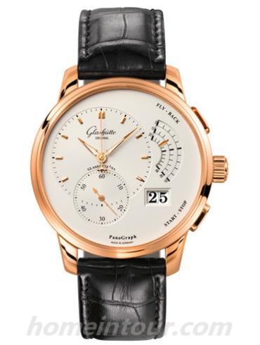 格拉苏蒂原创61-03-25-15-05男表-深棕色表带/表径40mm