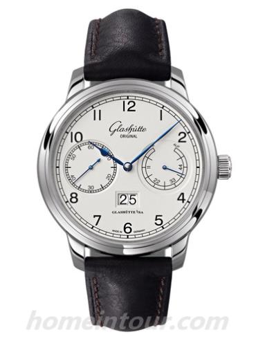 格拉苏蒂原创100-14-05-02-05男表Senator Navigator系列-深棕色表带/表径44mm