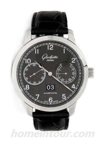 格拉苏蒂原创100-14-02-02-04男表Senator Sixties系列-黑色表带/表径44mm