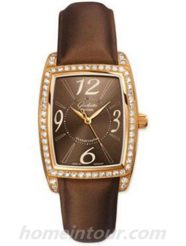 格拉苏蒂原创39-52-21-21-44女表Senator Navigator系列-深棕色表带/表径30x34.5mm