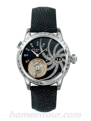 格拉苏蒂原创93-11-04-04-04女表Lady Serenade系列-黑色表带/表径39.4mm