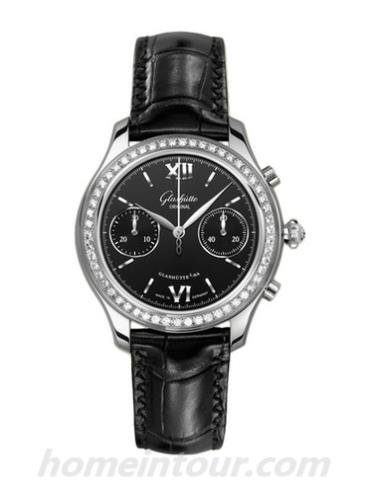 格拉苏蒂原创39-34-13-12-44女表Lady Serenade系列-黑色表带/表径38mm