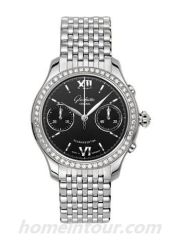 格拉苏蒂原创39-34-13-12-14女表Lady Serenade系列-银色表带/表径38mm