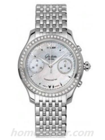 格拉苏蒂原创39-34-12-12-24女表Lady Serenade系列-银色表带/表径38mm