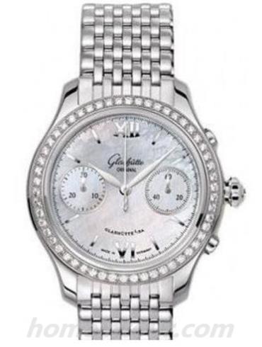 格拉苏蒂原创39-34-12-12-14女表Lady Serenade系列-银色表带/表径38mm