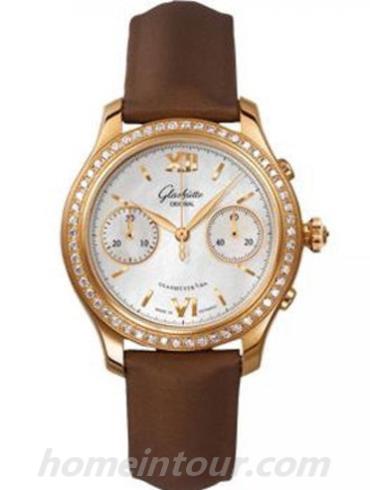 格拉苏蒂原创39-34-11-11-44女表Lady Serenade系列-深棕色表带/表径38mm