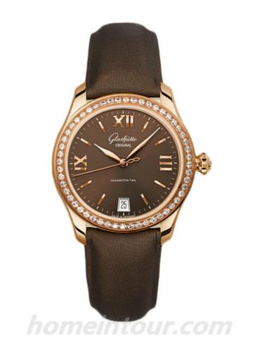 格拉苏蒂原创39-22-01-11-45男表Lady Serenade系列-深棕色表带/表径36mm