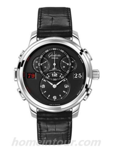 格拉苏蒂原创96-01-02-02-04男表Pano Classic 经典偏心系列-黑色表带/表径44mm