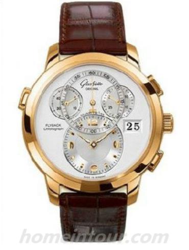 格拉苏蒂原创95-01-31-11-04男表Pano Classic 经典偏心系列-棕色表带/表径42mm