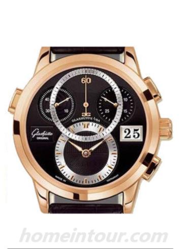 格拉苏蒂原创95-01-20-05-04男表Pano Classic 经典偏心系列-黑色表带/表径39.4mm