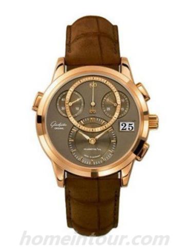 格拉苏蒂原创95-01-14-01-04男表Pano Classic 经典偏心系列-棕色表带/表径39.4mm