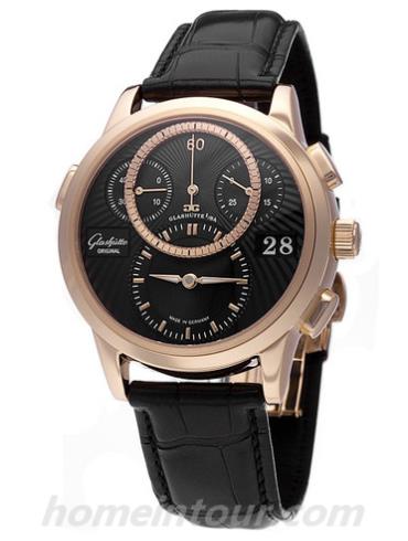 格拉苏蒂原创95-01-11-01-04男表Pano Classic 经典偏心系列-黑色表带/表径39.4mm