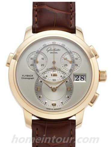 格拉苏蒂原创95-01-01-01-04男表Pano Classic 经典偏心系列-棕色表带/表径39.4mm