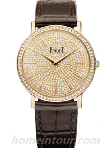 伯爵G0A38140女表Altiplano系列-深棕色表带/表径34mm