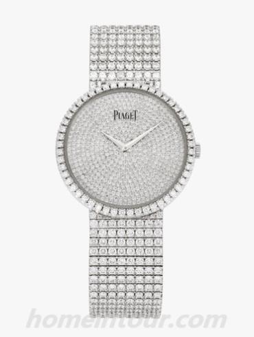 伯爵G0A38021女表非凡珍品系列-银色表带/表径34mm