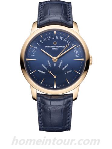 江诗丹顿4000U/000R-B516男表PATRIMONY传承系列-深蓝色表带/表径42.5mm