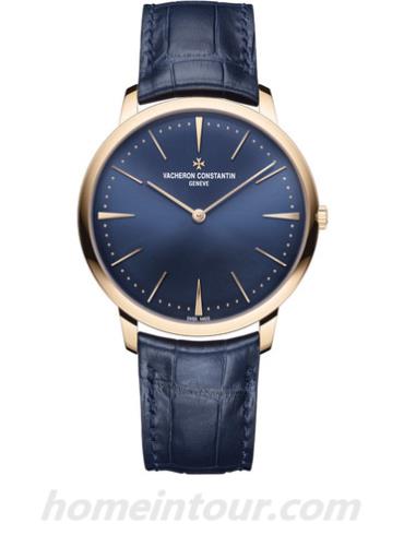 江诗丹顿81180_000R-B518男表PATRIMONY传承系列-深蓝色表带/表径40mm