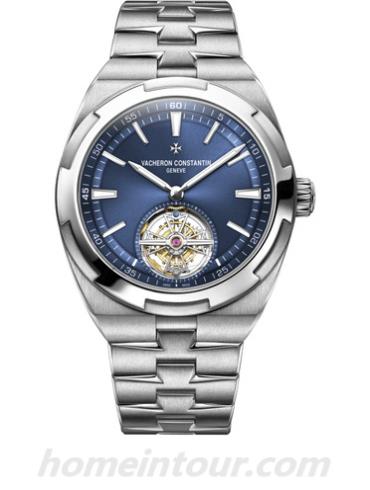 江诗丹顿6000V_110A-B544男表Overseas纵横四海系列-银色表带/表径42.5mm