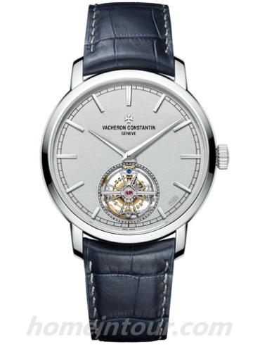 江诗丹顿6000T_000P-B347男表Traditionnelle系列-深蓝色表带/表径41mm