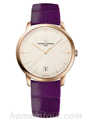 江诗丹顿4100U_001R-B180女表PATRIMONY传承系列-紫色表带/表径36mm