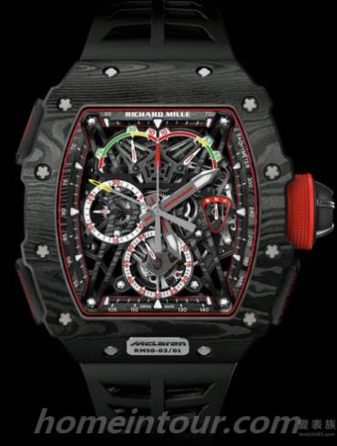 里查德米尔RM_50-03_McLAREN_F1男表男装系列-黑色表带/表径44.50mm x 49.65mmmm