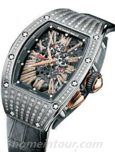 里查德米尔RM037_Platinum男表-黑色表带/表径52x34mm