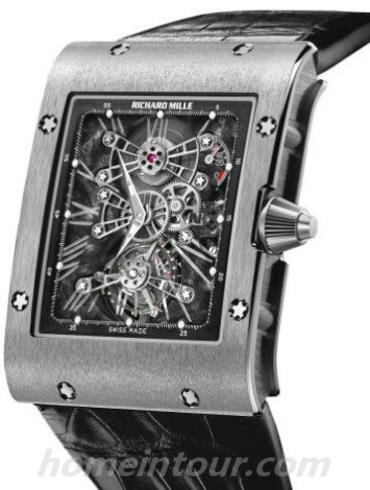 里查德米尔RM017_Ti男表-黑色表带/表径49.8x38mm