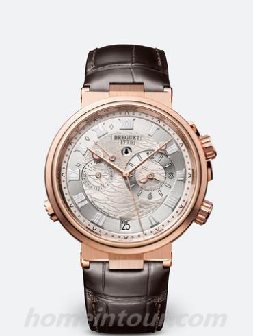 宝玑5547BR_12_9ZU男表LA MARINE 航海系列-棕色表带/表径40mm