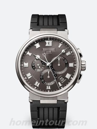 宝玑5527TI_G2_5WV男表LA MARINE 航海系列-棕色表带/表径42.3mm