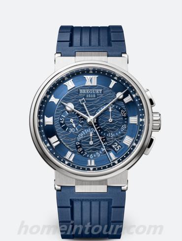 宝玑5527BB_Y2_5WV男表LA MARINE 航海系列-蓝色表带/表径42.3mm