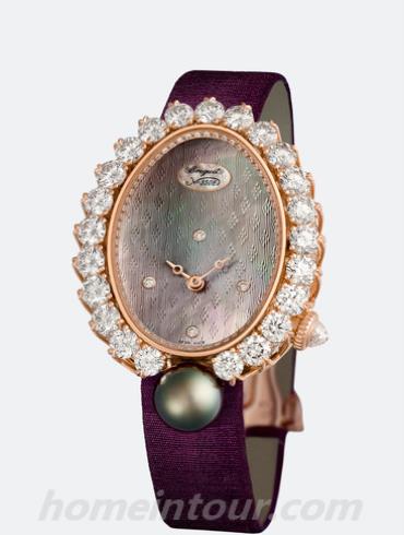宝玑GJ29BR8924TDT8女表High Jewellery 高级珠宝腕表系列-紫红色表带/表径34.4 x 28.7mm
