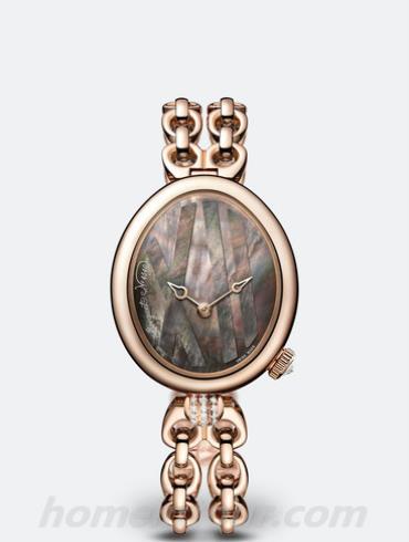 宝玑9808BR_5T_J50_0D00女表Reine de Naples 那不勒斯王后系列-玫瑰金色表带/表径32.7x27.3mm