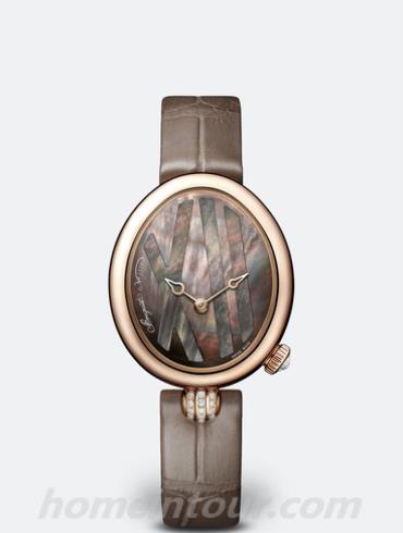 宝玑9808BR_5T_922_0D00女表Reine de Naples 那不勒斯王后系列-棕色表带/表径32.7x27.3mm