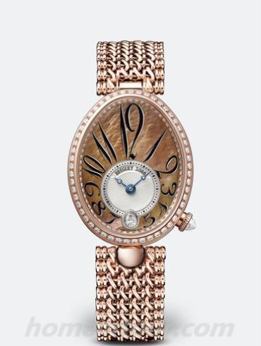 宝玑8918BR_5T_J20_D000女表Reine de Naples 那不勒斯王后系列-玫瑰金色表带/表径36.5 x 28.45mm