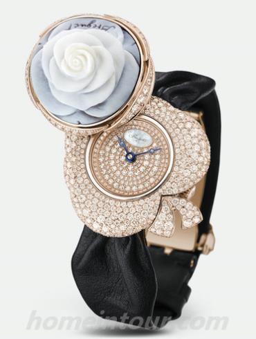 宝玑GJ24BR8548DDC3女表高级珠宝腕表系列-黑色表带/表径31.5mm