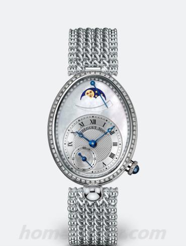 宝玑8908BB_52_J20_D000女表Reine de Naples 那不勒斯王后系列-银色表带/表径36.50x 28.45 mmmm