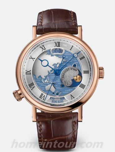 宝玑5717BR_AS_9ZU男表Classique经典系列-棕色表带/表径43mm