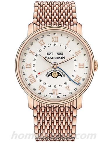 宝珀6676-3642-MMB男表Villeret系列-金色表带/表径40mm