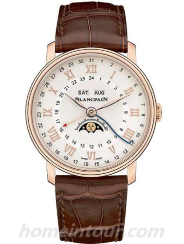 宝珀6676-3642-55B男表Villeret系列-棕色表带/表径40mm