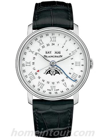 宝珀6676-1127-55B男表Villeret系列-黑色表带/表径40mm