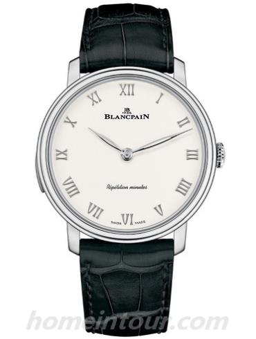 宝珀6632-1542-55B男表Villeret系列-黑色表带/表径40mm