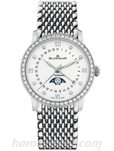 宝珀6126-4628-MMB女表Villeret系列-银色表带/表径33.2mm