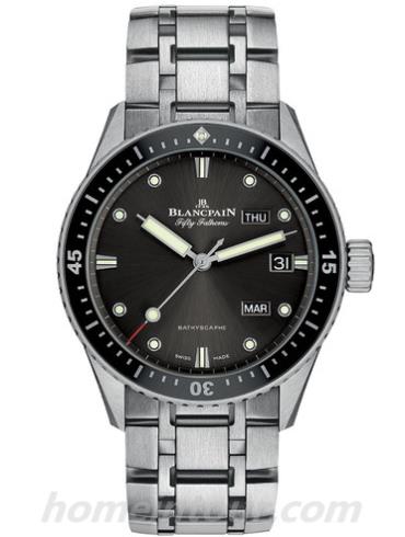 宝珀5071-1110-070B男表五十噚系列-银色表带/表径43mm