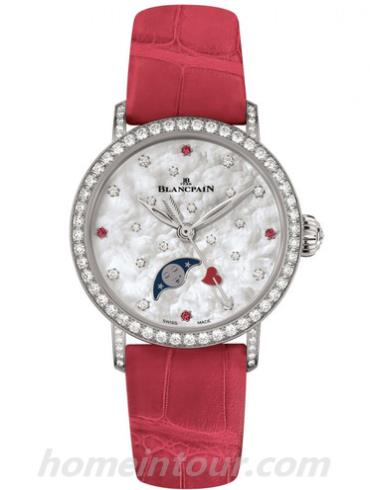 宝珀6105A-4654-55A女表女士腕表系列-粉红色表带/表径29.2mm