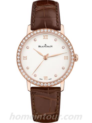 宝珀6104-2987-55A女表女士腕表系列-棕色表带/表径29.2mm