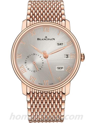 宝珀6670-3642-MMB男表Villeret系列-玫瑰金色表带/表径40mm