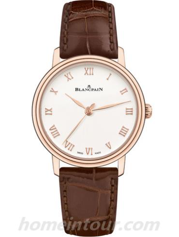 宝珀6104-3642-55A女表女士腕表系列-棕色表带/表径29.2mm