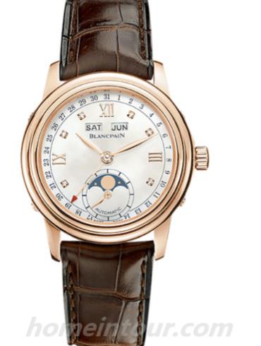 宝珀2360-3691A-55A女表Léman领袖系列-深棕色表带/表径33.5mm